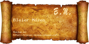 Bleier Mózes névjegykártya